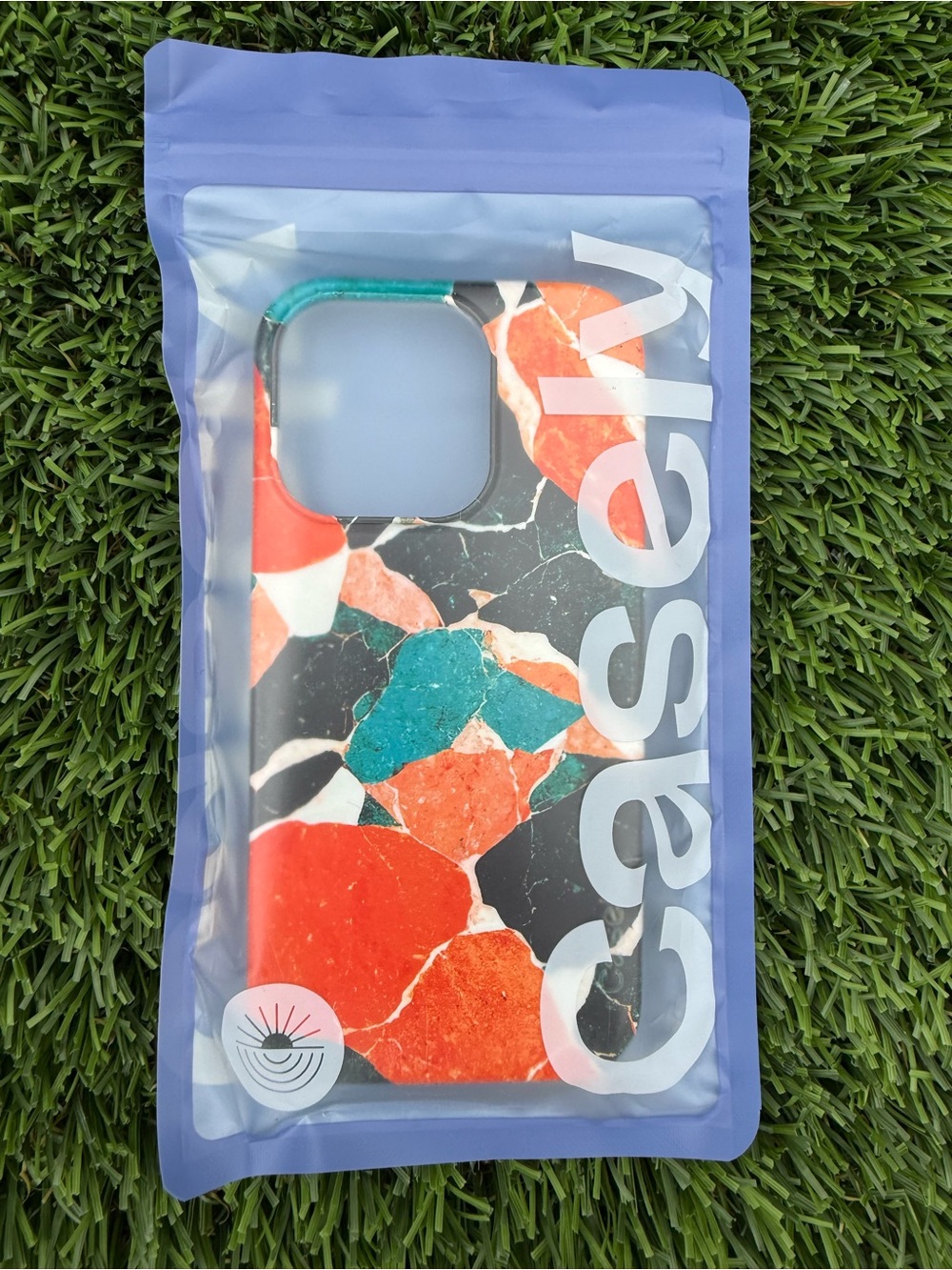 Casely Orange & Teal Marble Pattern Phone Case